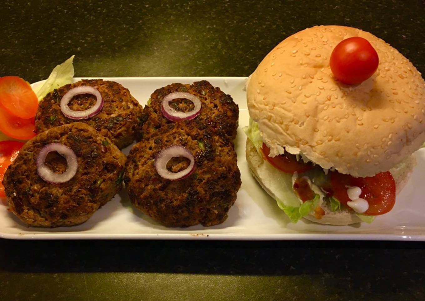 Beef ‘n ‘ bean burgers