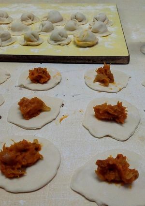 Una foto de Capeletis veganos de zapallo