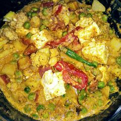 A picture of Pure veg paneer mix veg curry.