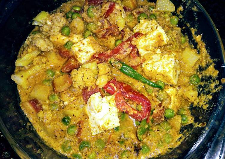 Pure veg paneer mix veg curry