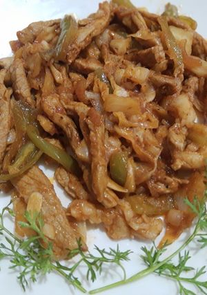 Una foto de Bistec de cerdo aumentado