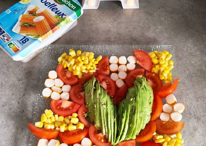 How to Prepare Avocat, tomate, surimi, maïs