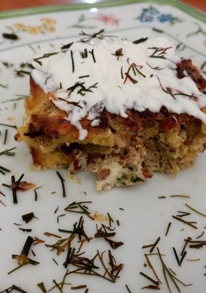 O poză a rețetei Tortellini cu ricotta și spanac cu carne măcinată, la cuptor!.