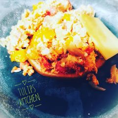 A picture of VENEZUELA'S Best Ever Scrambled Eggs and Arepas.