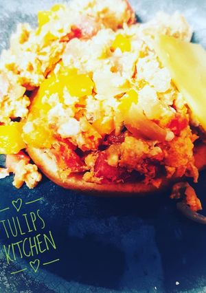 A picture of VENEZUELA'S Best Ever Scrambled Eggs and Arepas.