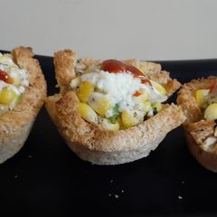 A picture of Colourful Cheesy Sweet Corn Bread katori.
