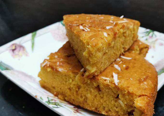 Delicious mango spongy milk cake