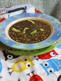 Sopa aguada de codito en caldo de frijol