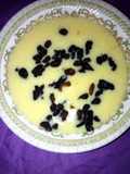 Custard with dry grapes