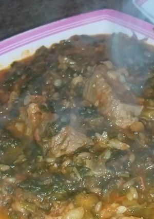 صورة لوصفة سبانخ باللحمه