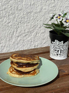 Φωτογραφία της συνταγής Υγιεινά Pancakes χωρίς ζάχαρη με σπιτικό άλειμμα σοκολάτας