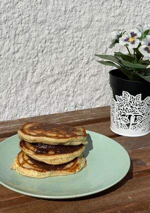 Φωτογραφία της συνταγής Υγιεινά Pancakes χωρίς ζάχαρη με σπιτικό άλειμμα σοκολάτας