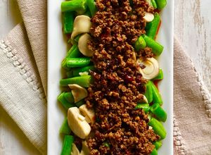 Foto resep Cah Buncis Daging Cincang cabai kering