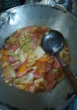 Foto resep Capcay sayur, sosis dan telur