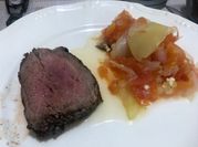 A picture of beef steak grilling