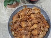 Gambar daging slice bbq dan enoki