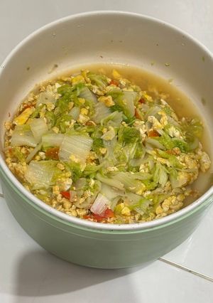 Foto resep 🥢 Tumis Sawi Putih Telur Kuah Kental