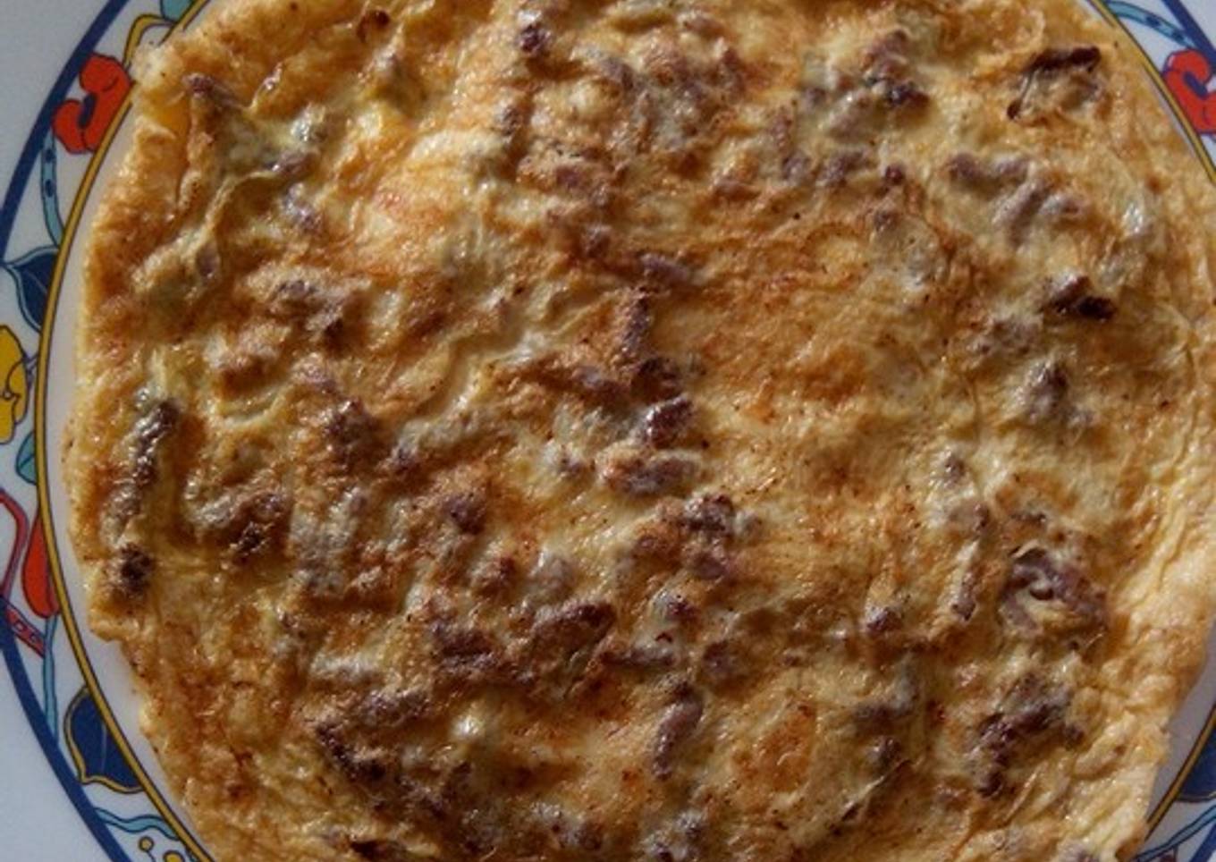 Tortilla carne picada y queso Mozzarella
