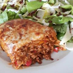 A picture of Vegetarian mexican lasagna.