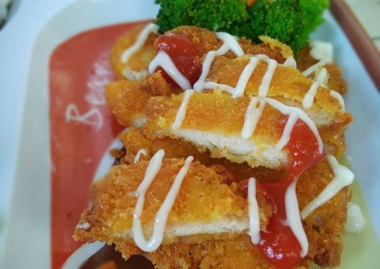 Resep Populer Ayam Katsu &amp;#34;tepung crispy cap Kriuk&amp;#34; Enak Sempurna