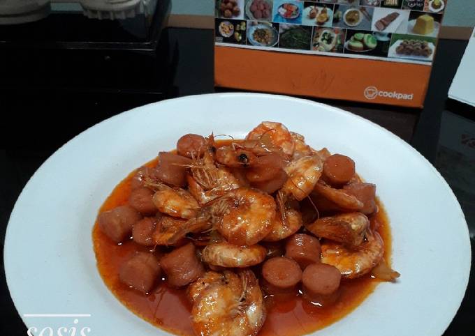 Tutorial Masakan Resep Sosis udang saus teriyaki