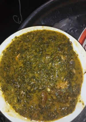 A picture of My bitter leaf soup.