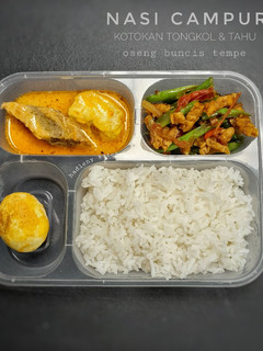 Foto resep Nasi Kotokan Tongkol Tahu & Oseng Buncis Tempe