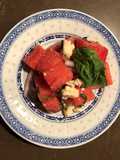 Watermelon, Gorgonzola, and Fresh Basil Salad with Columbia Restaurant 1905 Salad Dressing