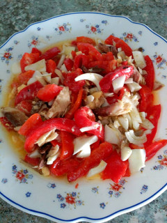 Una foto de Picadillo de pimientos rojos