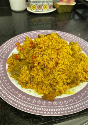 Una foto de Paella de Conejo y Pimiento Rojo 🐰🌶️