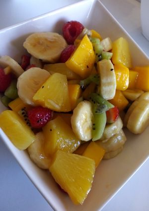 A picture of Rainbow fruit salad.