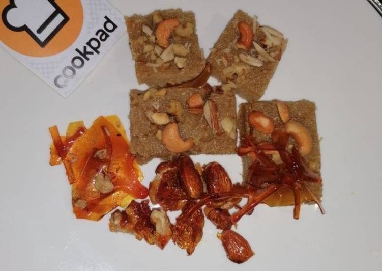 Recipe of Quick Sooji ka halwa with caramelised nuts