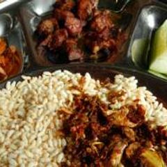 A picture of Mutton BBQ with Puffed Rice | Mutton Sekuwa Set.