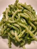 Udon with cilantro pesto