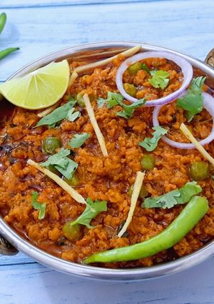A picture of Dhaba Style Soya Keema Masala.