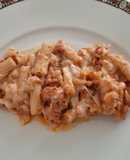 Ziti al forno a los cuatro quesos