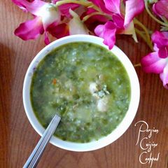 Spinach and lentiles soup A picture of Spinach and lentiles soup.