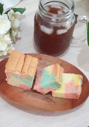 Foto resep Rainbow ogura cake