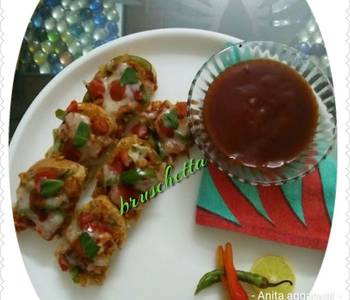 Easy Making Recipe Cheese Bruschetta Italian finger food party appetizer Home Style