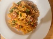 A picture of chicken chorizo rice