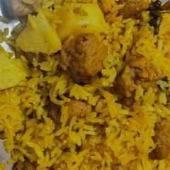 A picture of Potato Soyabeen Pulav.