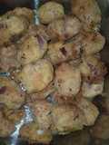 Yam balls with fish