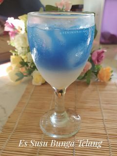 Foto resep Es Susu Teh Bunga Telang