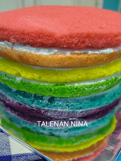Foto resep Rainbow Cake Kukus Ny. Liem (Bisa untuk Base Cake)