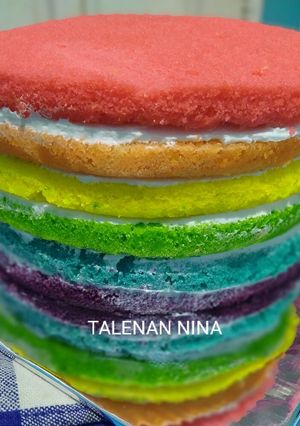 Foto resep Rainbow Cake Kukus Ny. Liem (Bisa untuk Base Cake)