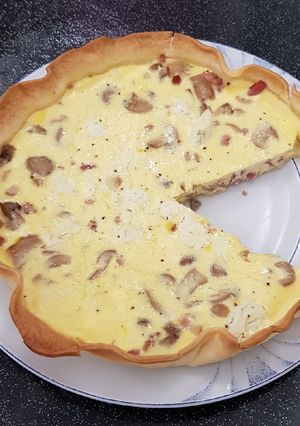 Une photo de Tarte aux lardons et au bleu