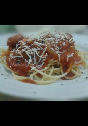 Foto resep Spaghetti with Barbeque Sauce