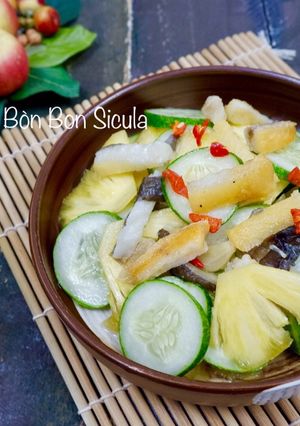 Hình của món Khô Cá Tra Trộn Thơm Dưa Leo.