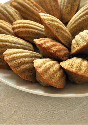 A picture of Lemon and poppy seed madeleines.