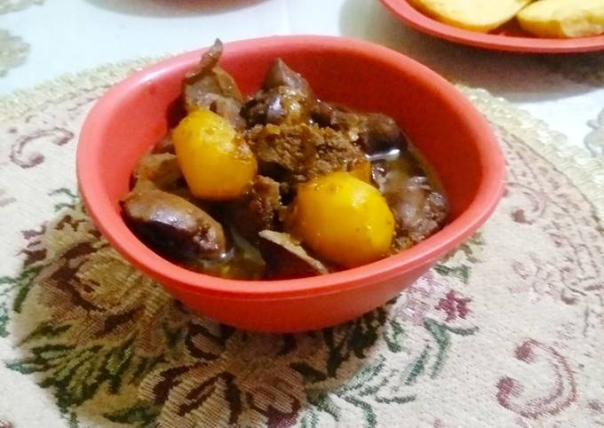 Resep Semur ati ampela dan kentang yang Bikin Ngiler